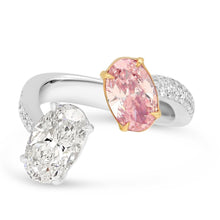 Aizza Rosé Collection Pink and White Oval Toi Moi Ring