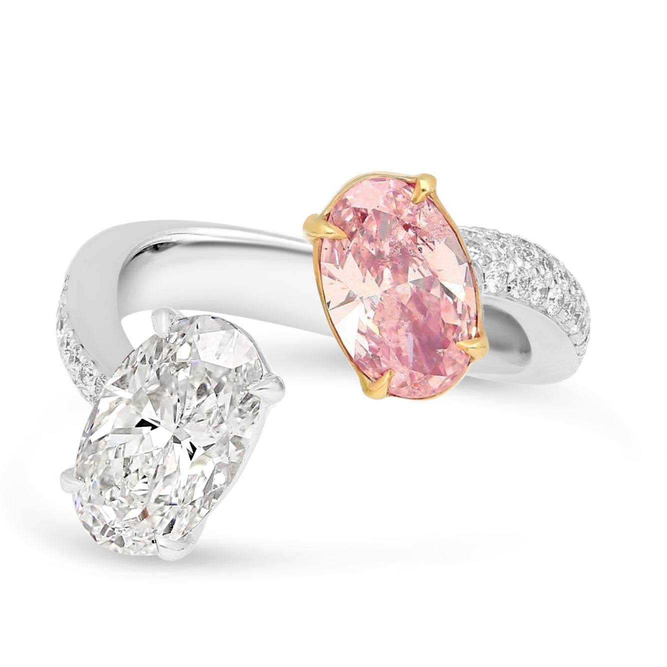 Aizza Rosé Collection Pink and White Oval Toi Moi Ring