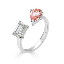 Rosé Collection Aizza Toi Moi 14K White Gold Emerald & Pear Lab Grown Diamond Ring 