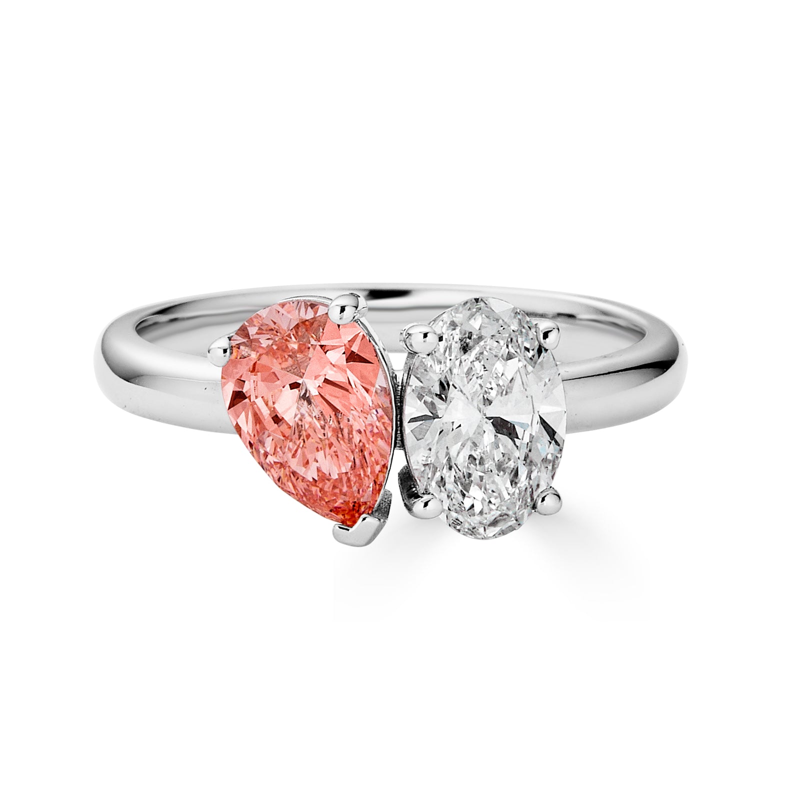 Rosé Collection Aizza Toi Moi 14K White Gold Pear and Oval Lab Grown Diamond Ring