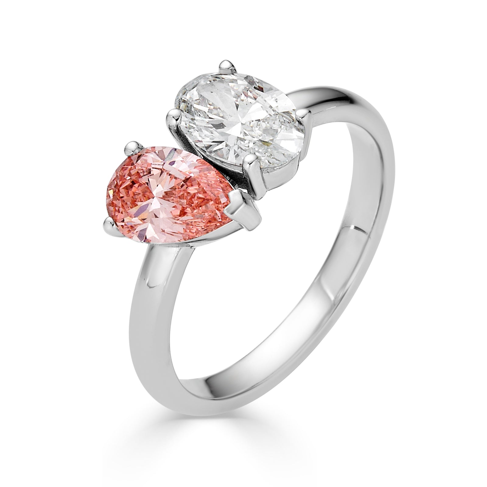 Rosé Collection Aizza Toi Moi 14K White Gold Pear and Oval Lab Grown Diamond Ring