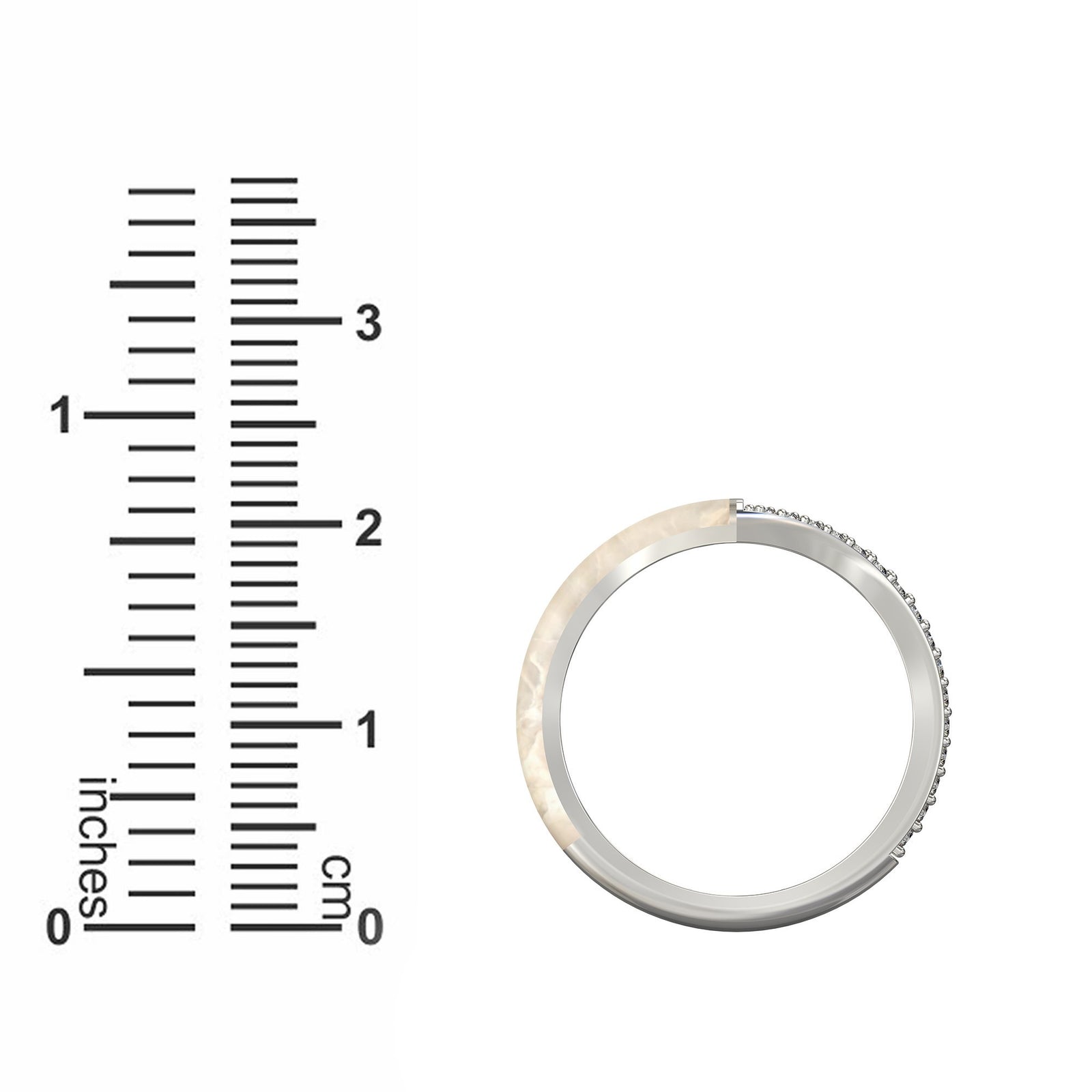 Vida Lab Diamonds Ceramic Chic Golden Sand 'V' Ring 925 Sterling Silver 0.16 CTW Round Lab Grown Diamonds Size Guide