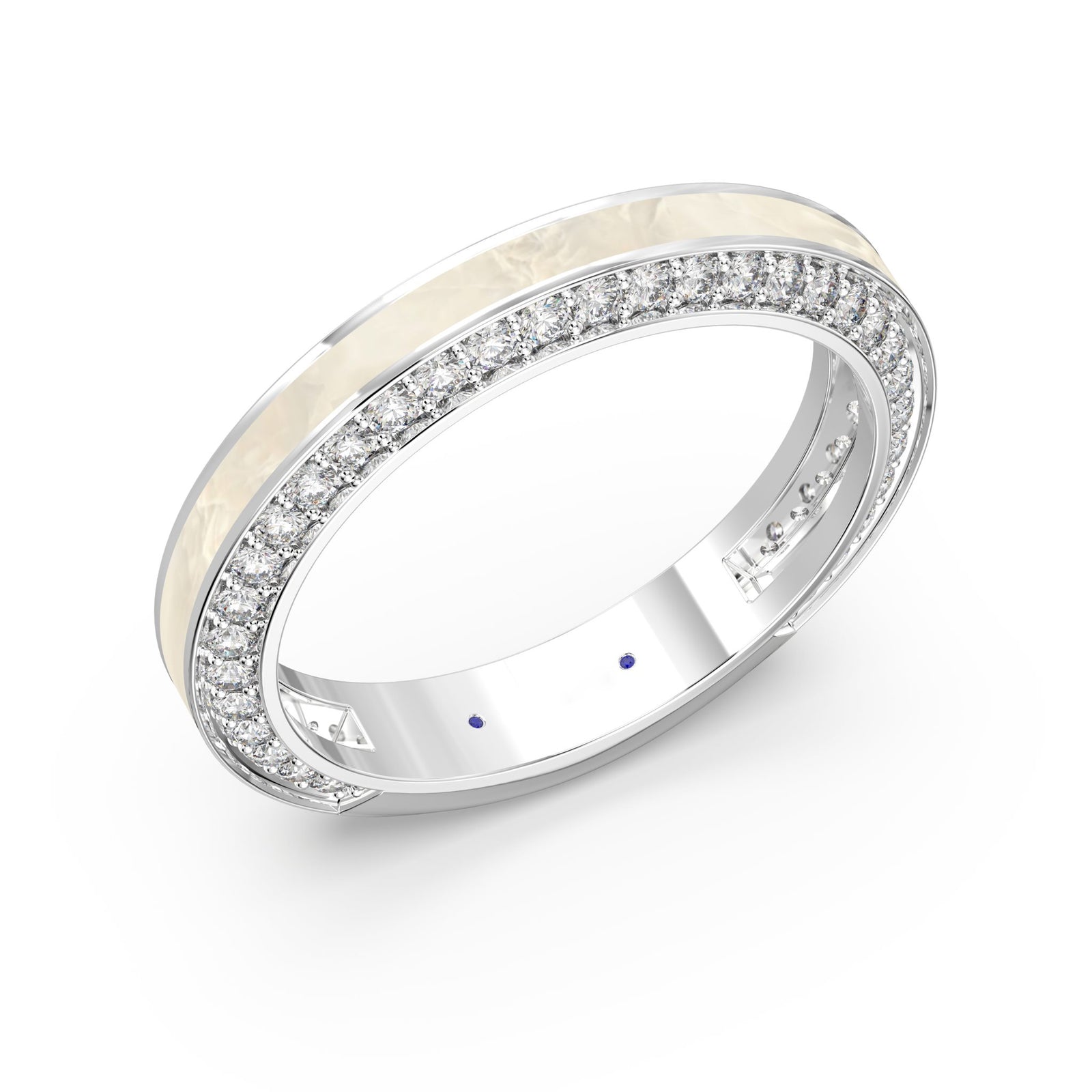 Vida Lab Diamonds Ceramic Chic Golden Sand 0.65 CTW Lab Grown Diamond Band in 925 Sterling Silver