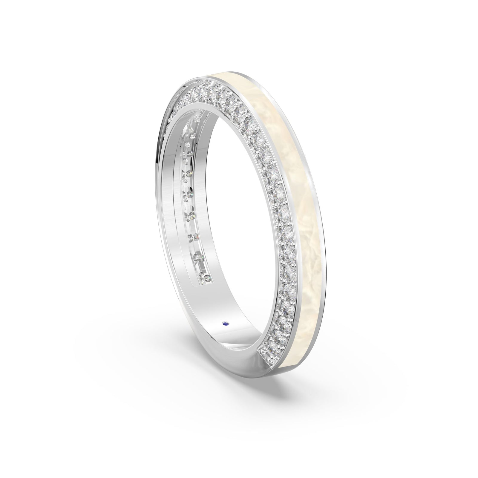 Vida Lab Diamonds Ceramic Chic Golden Sand 0.65 CTW Lab Grown Diamond Band in 925 Sterling Silver