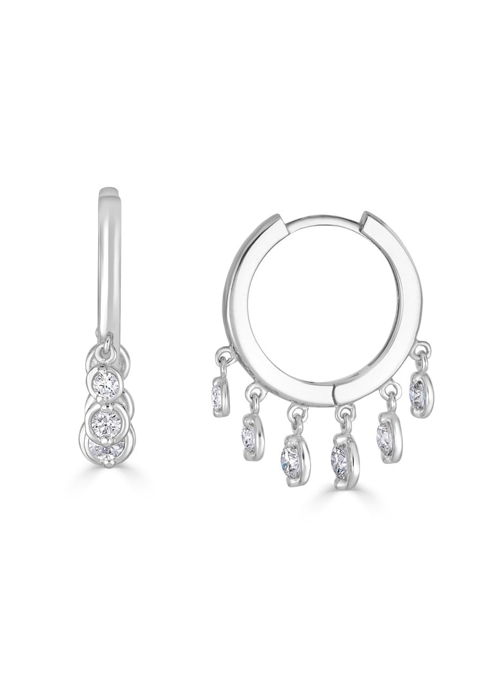 Rocio Dangle Hoop Bezel Set Earrings