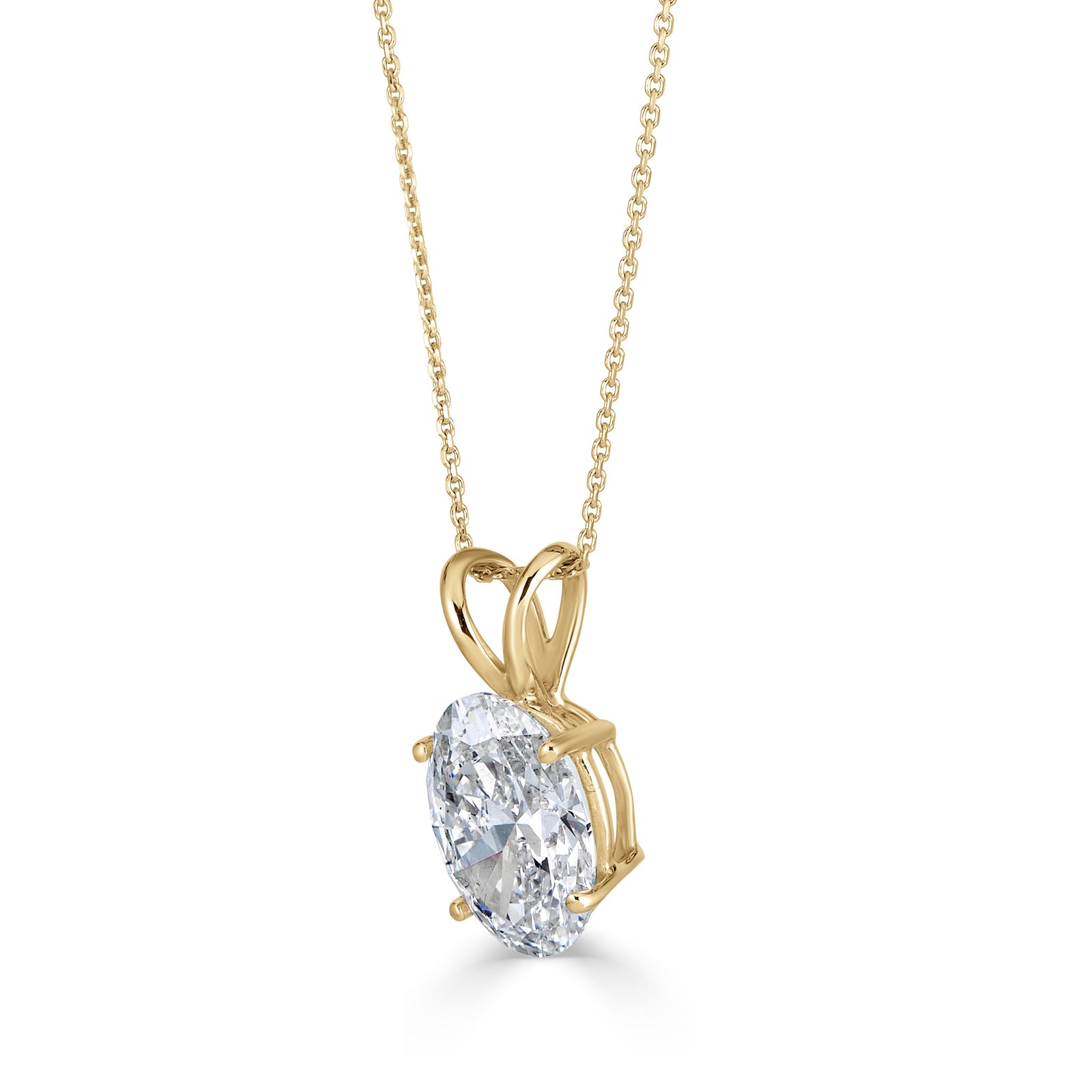 Vida Classic Oval Solitaire 2.00ct Pendant 14K Yellow Gold