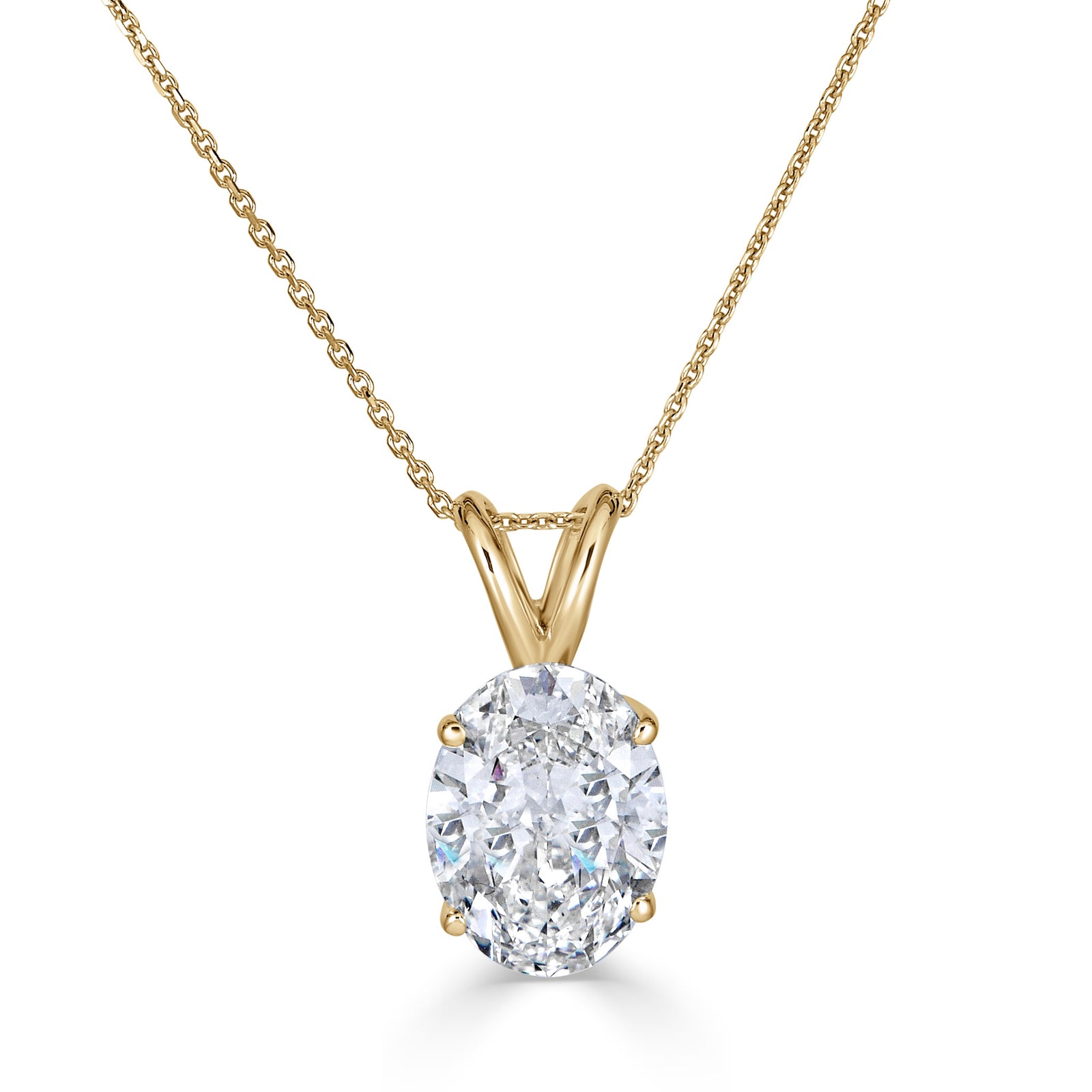 Vida Classic Oval Solitaire 2.00ct Pendant 14K Yellow Gold