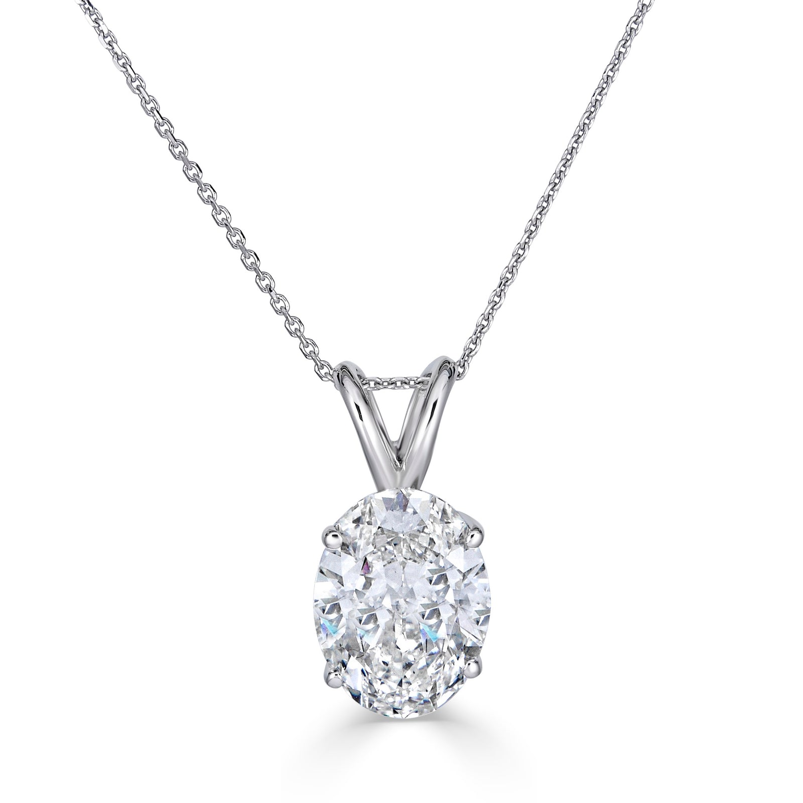 Vida Classic 14K WG Oval Solitaire 2.00ct Lab Grown Diamond Pendant