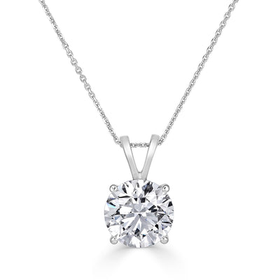 Vida Classic 14K WG Round Solitaire 2.00ct Lab Grown Diamond Pendant